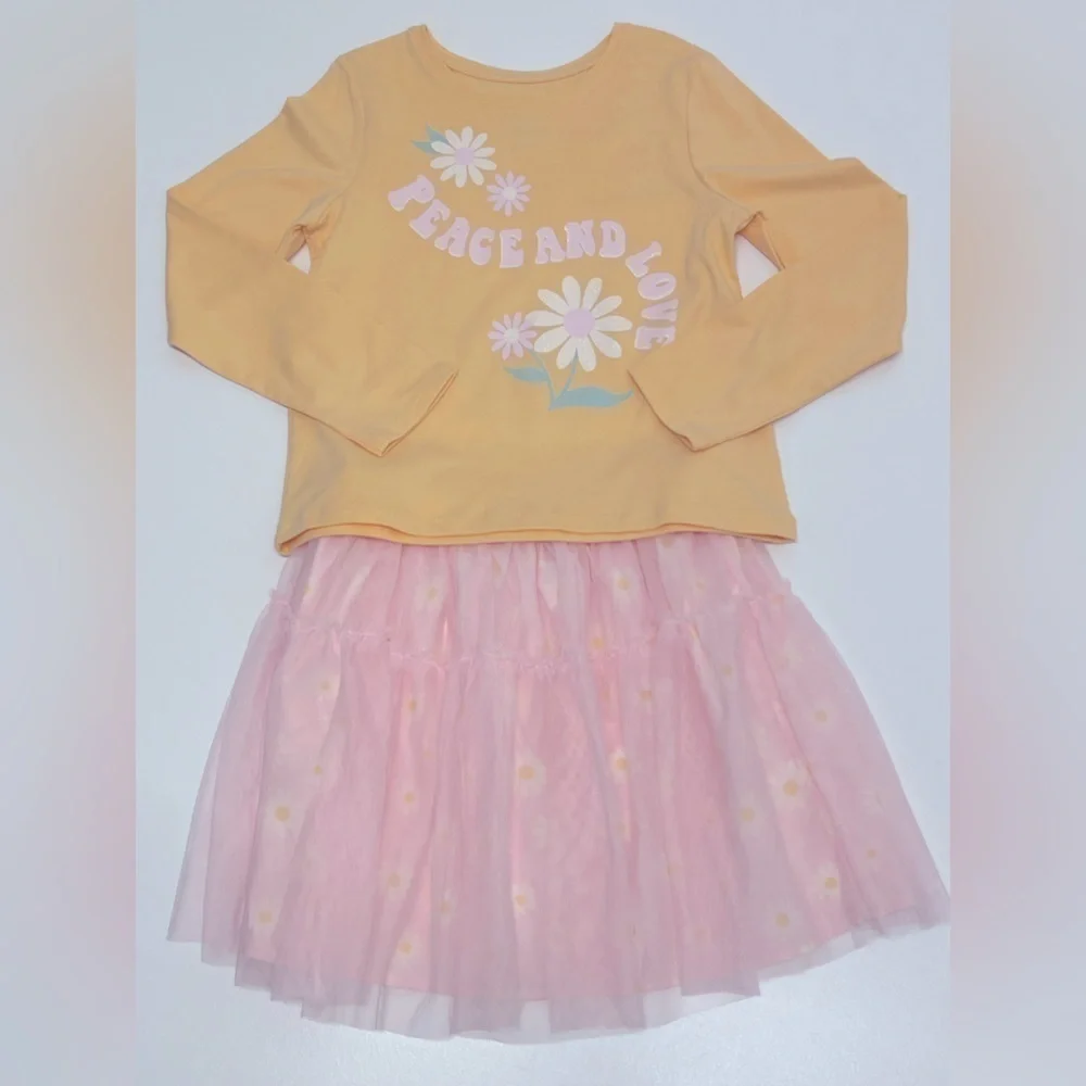 MEMBERS Mark Girls 2-piece Long Sleeve Graphic Shirt & Tutu - 8